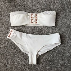 HM cream rose gold accent detail bikini size 6/8